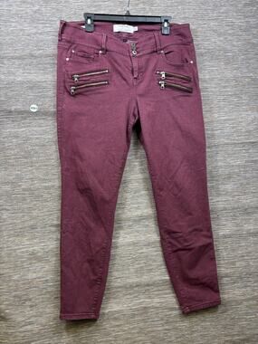 Torrid Jegging Jeans Womens 16R Burgundy Zipper Pockets Mid Rise Denim Stretch